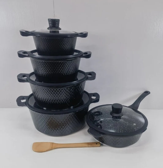 10-Piece Non-Stick Cookware Set - Induction Compatible Pots & Pans