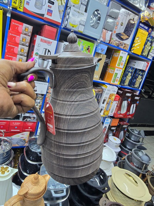 1.0L Vacuum Flask with Wooden Finish - Insulated Thermal Carafe